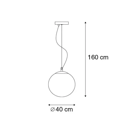 QAZQA Suspension moderne verre 40cm - Boule 3