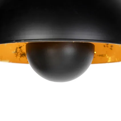 QAZQA Lampes à suspension industrielles noires avec 2 lumières dorées - Magna Eglip 5