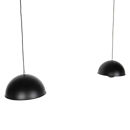 QAZQA Lampes à suspension industrielles noires avec 2 lumières dorées - Magna Eglip 9