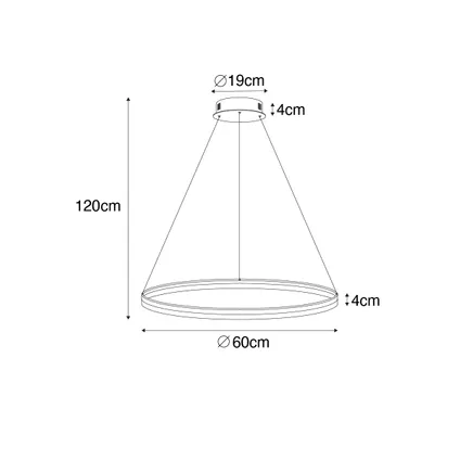 QAZQA Suspension design blanche 60 cm avec LED dimmable en 3 étapes - Anello 4