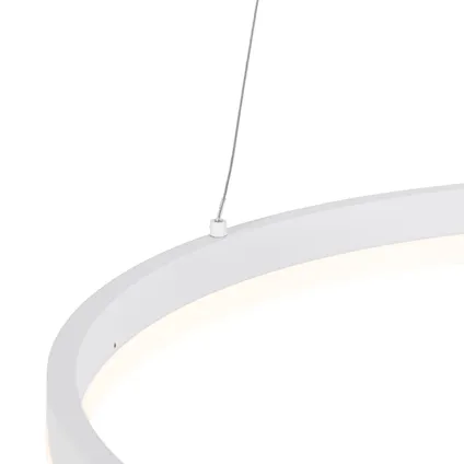 QAZQA Suspension design blanche 60 cm avec LED dimmable en 3 étapes - Anello 6