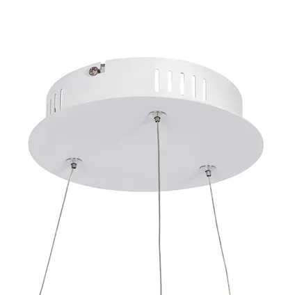 QAZQA Suspension design blanche 60 cm avec LED dimmable en 3 étapes - Anello 10