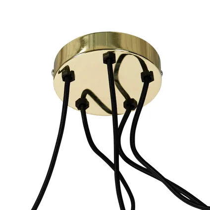 QAZQA Hanglamp goud 5-lichts incl. LED amber dimbaar - Cava Luxe 10