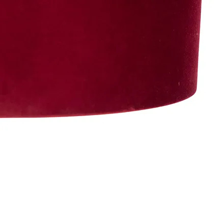 QAZQA Suspension avec abat-jour en velours rouge avec or 35 cm - Blitz I noir 3