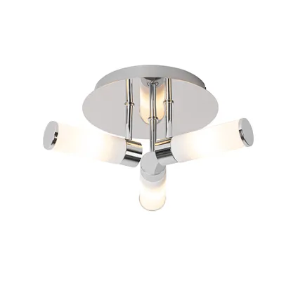 QAZQA Moderne badkamer plafondlamp chroom 3-lichts IP44 - Bath 6