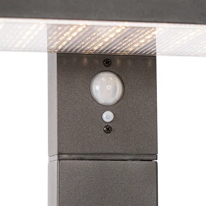 QAZQA Poteau extérieur gris foncé 80 cm avec LED et feu de croisement sur solaire - Sunnie 2