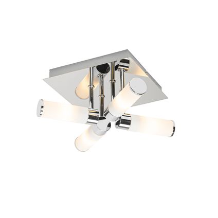 Plafonnier de salle de bain moderne chrome 4 lumières IP44 - Bath