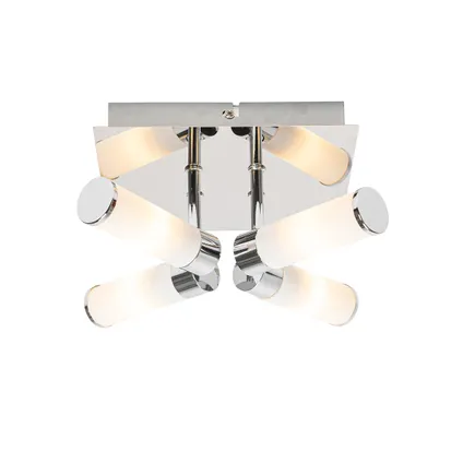 QAZQA Moderne badkamer plafondlamp chroom 4-lichts IP44 - Bath 6