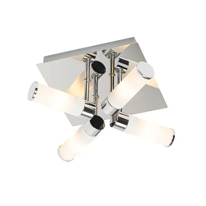 QAZQA Moderne badkamer plafondlamp chroom 4-lichts IP44 - Bath 7