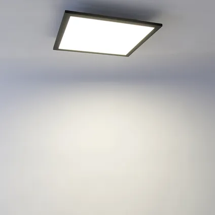 QAZQA Moderne plafondlamp zwart incl. LED 40 cm - Liv 9