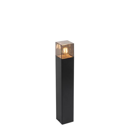 QAZQA Lampe d'extérieur sur pied noire 50 cm IP44 avec effet verre fumé - Danemark