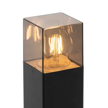 QAZQA Lampe d'extérieur sur pied noire 50 cm IP44 avec effet verre fumé - Danemark 2