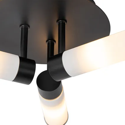 QAZQA Moderne badkamer plafondlamp zwart 3-lichts IP44 - Bath 2
