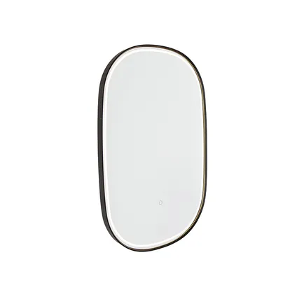 QAZQA Professional Miroir de salle de bain noir avec LED avec variateur tactile ovale - Miral