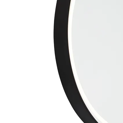 QAZQA Professional Miroir de salle de bain noir avec LED avec variateur tactile ovale - Miral 2