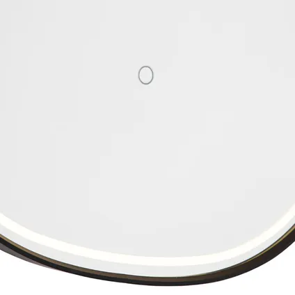 QAZQA Professional Miroir de salle de bain noir avec LED avec variateur tactile ovale - Miral 3