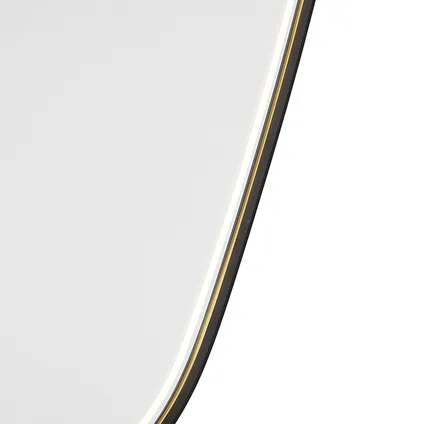QAZQA Professional Miroir de salle de bain noir avec LED avec variateur tactile ovale - Miral 5