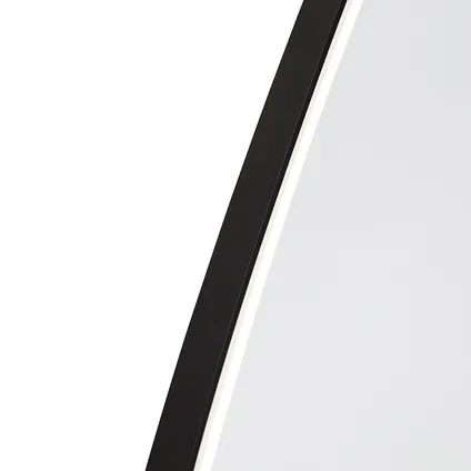 QAZQA Professional Miroir de salle de bain noir avec LED avec variateur tactile ovale - Miral 6