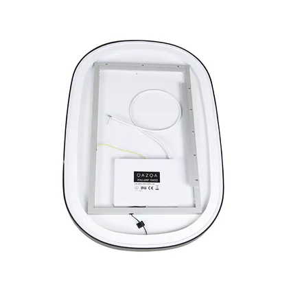 QAZQA Professional Miroir de salle de bain noir avec LED avec variateur tactile ovale - Miral 8