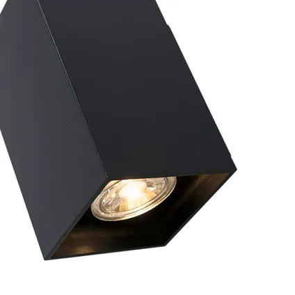 QAZQA Set van 2 moderne wandlampen zwart vierkant 2-lichts - Sandy 5