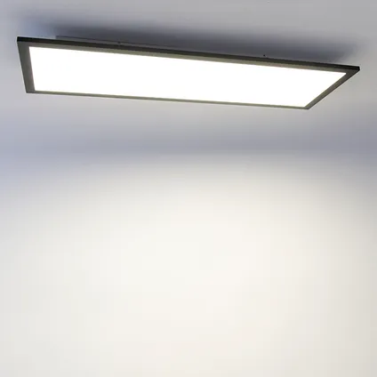 QAZQA Moderne plafondlamp zwart incl. LED 80 cm - Liv 9