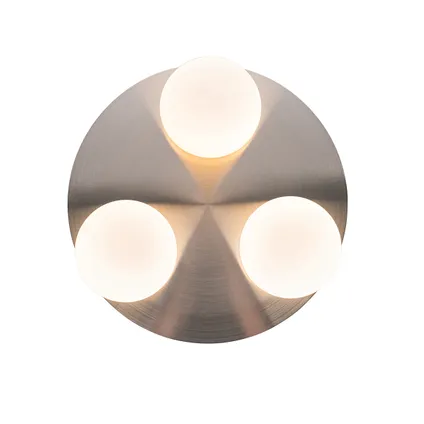 QAZQA Moderne badkamer plafondlamp staal 3-lichts - Cederic 8