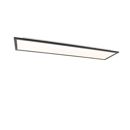 QAZQA Moderne plafondlamp zwart incl. LED 120 cm - Liv