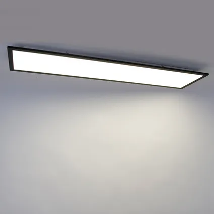 QAZQA Moderne plafondlamp zwart incl. LED 120 cm - Liv 9
