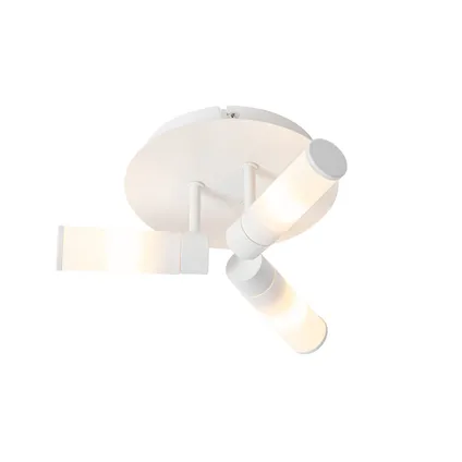 Plafonnier de salle de bain moderne blanc 3 lumières IP44 - Bath