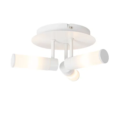 QAZQA Moderne badkamer plafondlamp wit 3-lichts IP44 - Bath 7