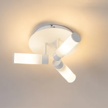 QAZQA Moderne badkamer plafondlamp wit 3-lichts IP44 - Bath 10