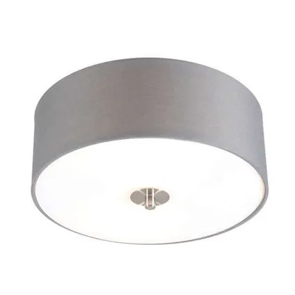 QAZQA Landelijke plafondlamp grijs 30 cm - Drum