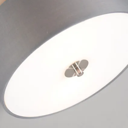 QAZQA Landelijke plafondlamp grijs 30 cm - Drum 2