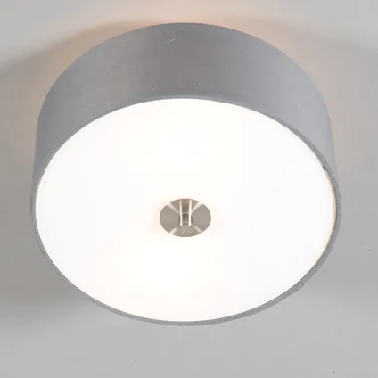 QAZQA Landelijke plafondlamp grijs 30 cm - Drum 3
