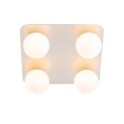 QAZQA Moderne badkamer plafondlamp staal vierkant 4-lichts - Cederic 5