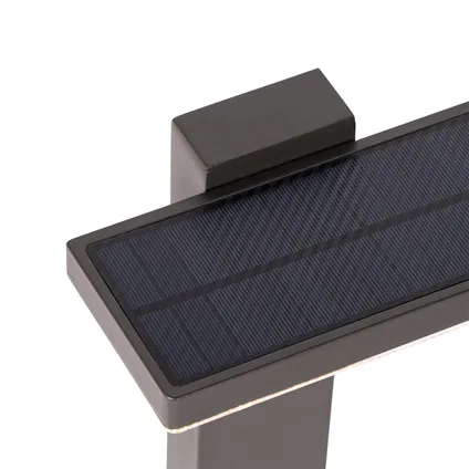 QAZQA Buiten paaltje donkergrijs 50 cm incl. LED en solar - Sunnie 5