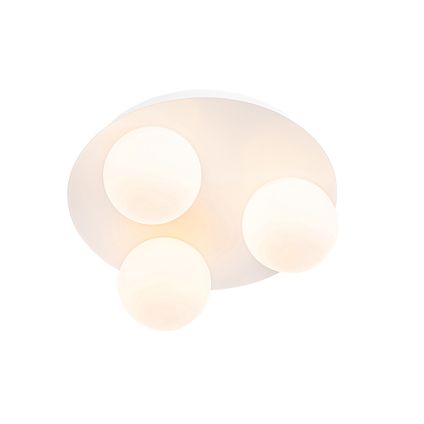 Plafonnier de salle de bain moderne blanc 3 lumières - Cederic