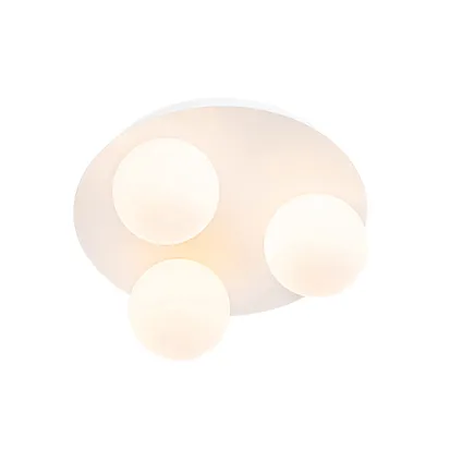 Plafonnier de salle de bain moderne blanc 3 lumières - Cederic