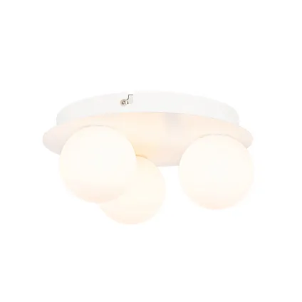 QAZQA Moderne badkamer plafondlamp wit 3-lichts - Cederic 5