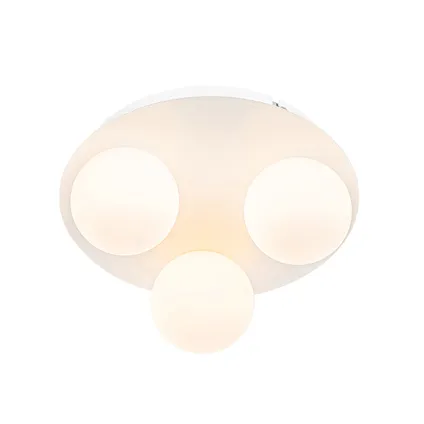 Plafonnier de salle de bain moderne blanc 3 lumières - Cederic 6