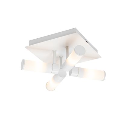 Plafonnier de salle de bain moderne blanc 4 lumières IP44 - Bath