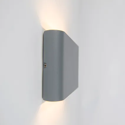 QAZQA Buiten wandlamp donkergrijs 17,5 cm incl. LED IP65 - Batt 3