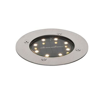 QAZQA Moderne grondspot staal incl. LED IP65 Solar - Terry