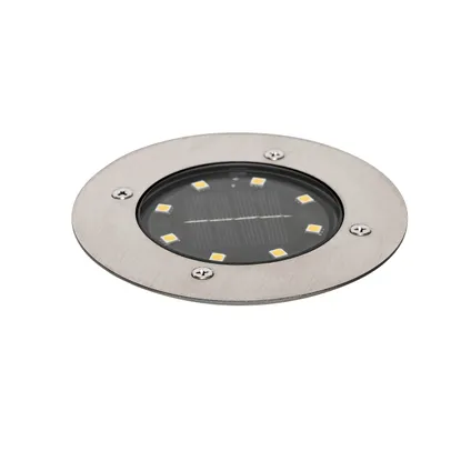 QAZQA Moderne grondspot staal incl. LED IP65 Solar - Terry 9
