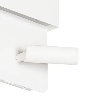 QAZQA Applique moderne blanche avec LED avec USB et lampe de lecture - Robin 2
