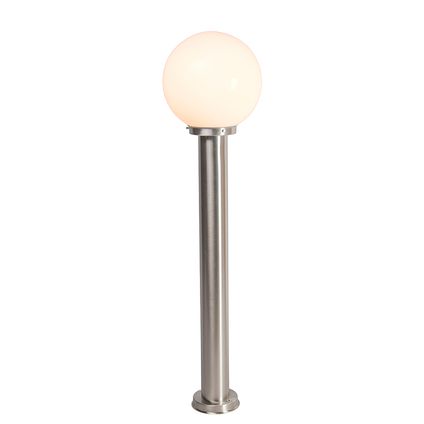 QAZQA Moderne buitenlamp paal staal RVS 100 cm - Sfera