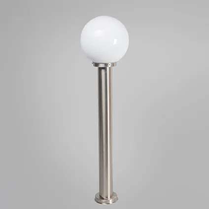 QAZQA Moderne buitenlamp paal staal RVS 100 cm - Sfera 7