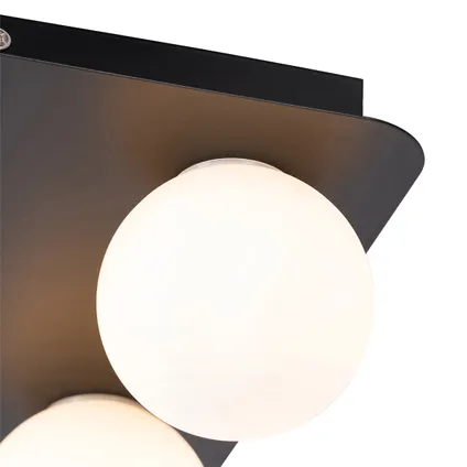 QAZQA Moderne badkamer plafondlamp zwart vierkant 4-lichts - Cederic 2
