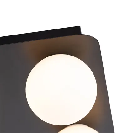 QAZQA Moderne badkamer plafondlamp zwart vierkant 4-lichts - Cederic 3