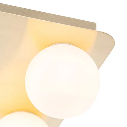 QAZQA Moderne badkamer plafondlamp messing vierkant 4-lichts - Cederic 2